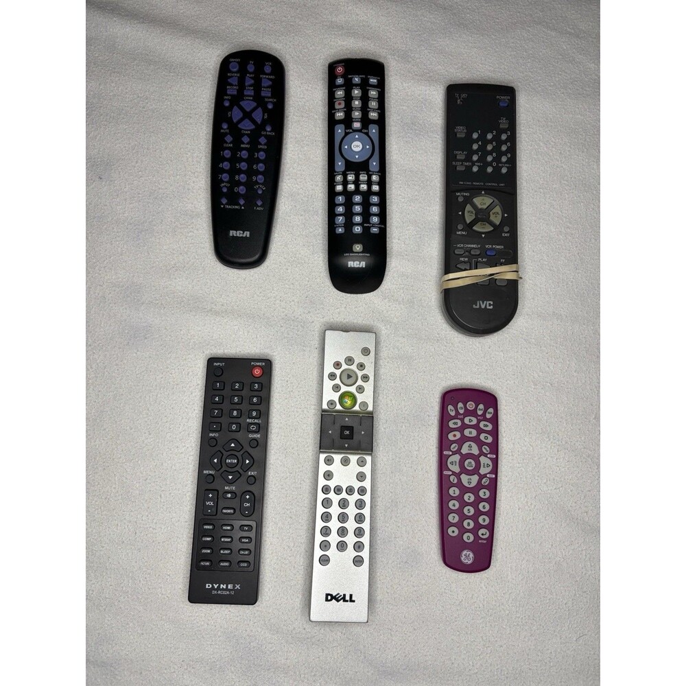 Mixed Remote Control Lot RCA JVC Dell Dynex GE Bundle Black Silver Excellent